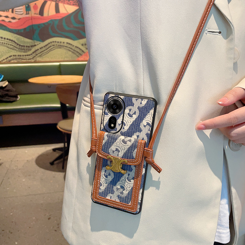 适用于华为智选hinova12se手机壳复古风潮牌蓝色斜挎卡包挂绳智选HiNova12SE新款ins风帆布防摔硬壳保护套
