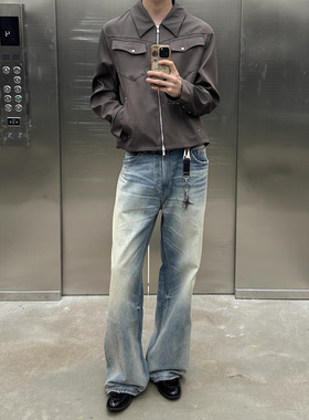 【JMWH】TBR 牛王系列05 A字版型水洗蓝直筒宽松cleanfit牛仔裤男