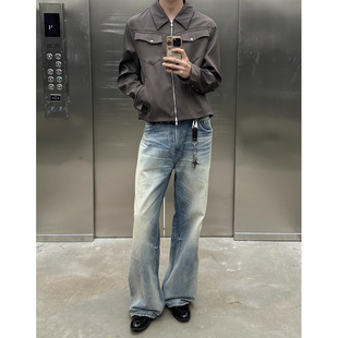 【JMWH】TBR 牛王系列05 A字版型水洗蓝直筒宽松cleanfit牛仔裤男