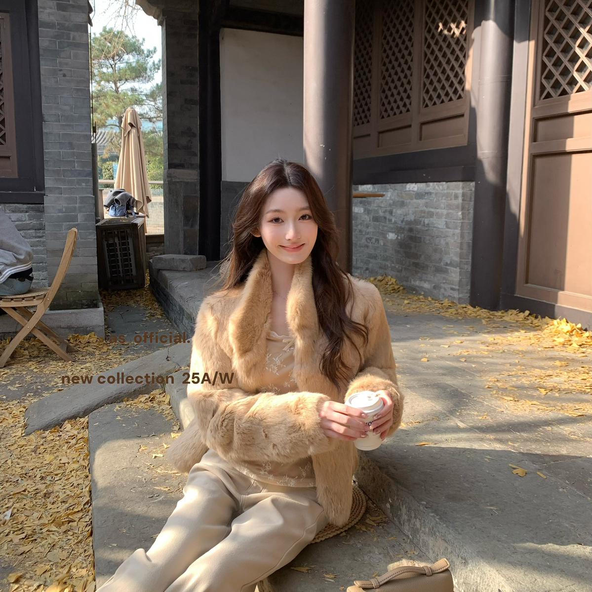 AS OFFICIAL-毛立领保暖皮草外套（含100兔毛）(全网都在找她)260