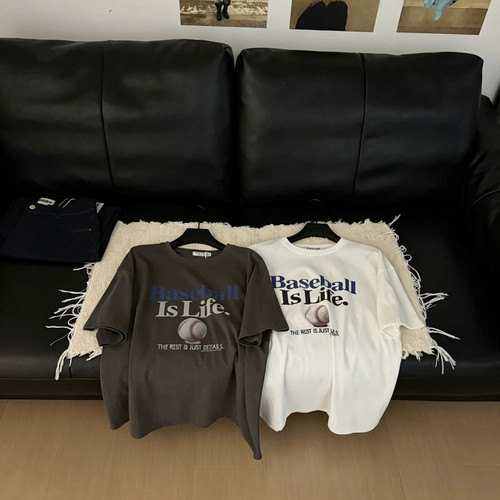 UNCLE BE秋上新Baseball棒球印花字母半袖短袖T恤
