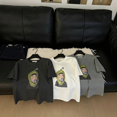 UNCLE BE韩式泡泡男孩印花短袖T恤