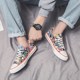 男韩版 夏季 潮流学生透气百搭板鞋 低帮布鞋 男鞋 涂鸦帆布鞋 2020新款