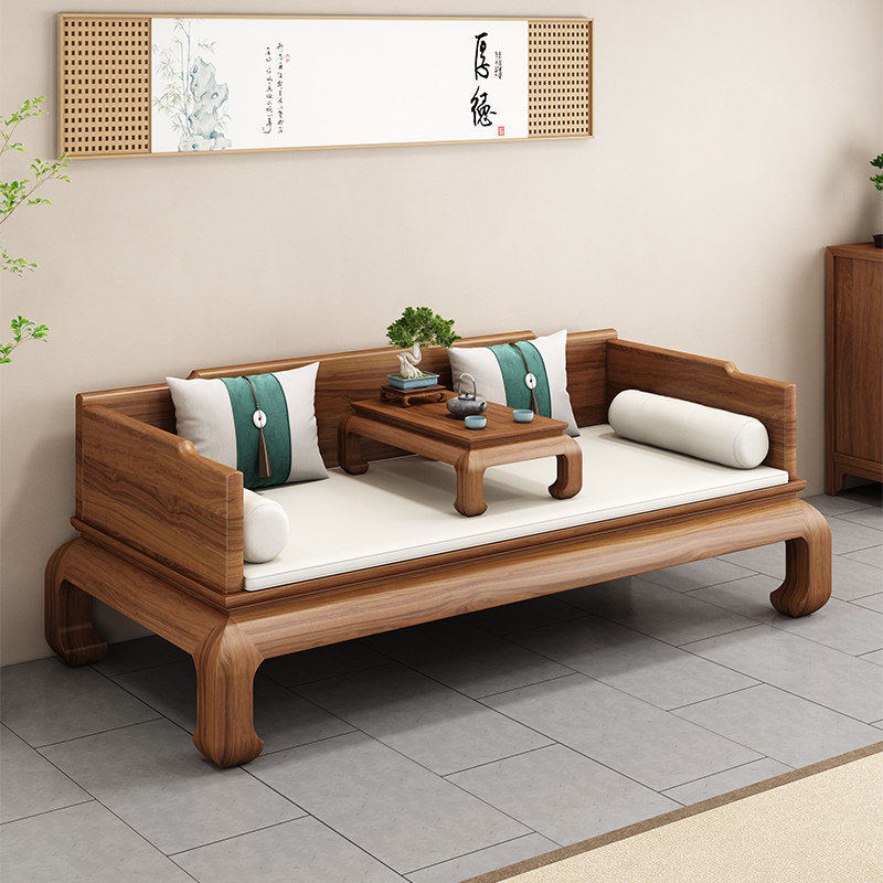 罗汉床榆木实木新中式罗汉榻沙发床客厅古床两用贵妃榻茶几组合
