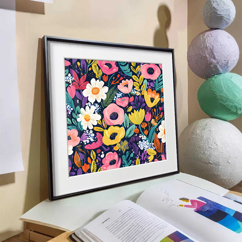 小众艺术玄关摆画ins风挂画卧室壁画多巴胺彩色花卉客厅装饰画图片