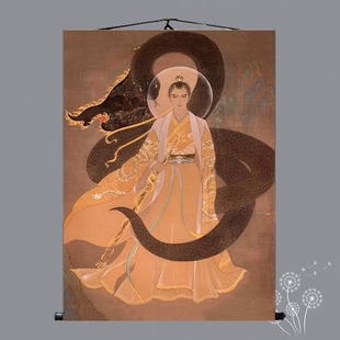 三尺三蟒家男身神像挂画胡家教主客厅玄关装 饰画堂口供奉招财家用