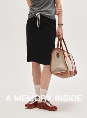 A Memory Inside日本进口三醋酸松紧腰抽绳a字半裙女2025夏季新款