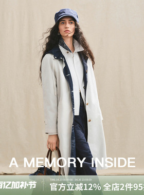 A Memory Inside两面穿抽绳连帽廓形长款风衣外套女2025春季新款