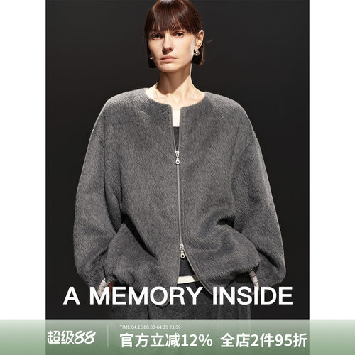 进口初剪苏力羊驼毛毛呢外套女