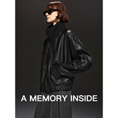拼接立领皮衣外套女 英国进口绵羊皮 Memory Inside全植鞣工艺