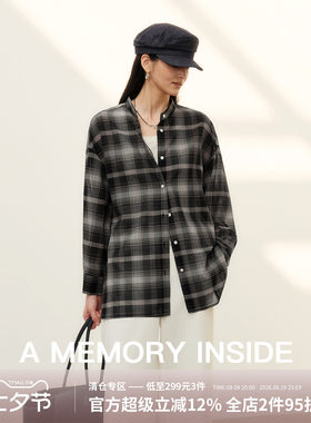 AMemoryInside复古格子衬衫女