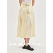 廓形休闲裤 子 女2025夏季 裙裤 Memory Inside盐缩工艺高腰阔腿裤