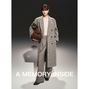 A Memory Inside澳洲进口羊驼毛羊毛 长款廓形肌理感毛呢大衣女