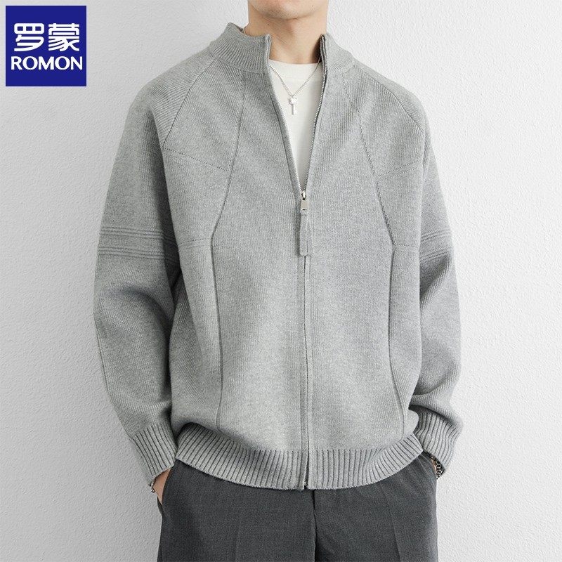 罗蒙高级感慵懒风针织开衫毛衣男款秋冬季美式宽松夹克外套秋冬季,男装,针织衫/毛衣,淘宝优惠券,粉丝福利购,淘宝优惠卷