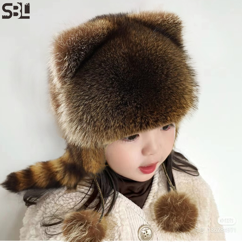 网红儿童帽子秋冬季天皮草