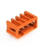 WAGO万可THT针型插座弯角防插错保护4极橙色734-264
