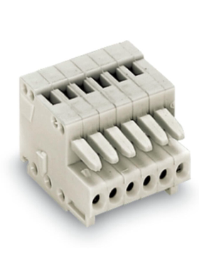 WAGO万可1线孔型插头7极0,50mm²浅灰色733-107