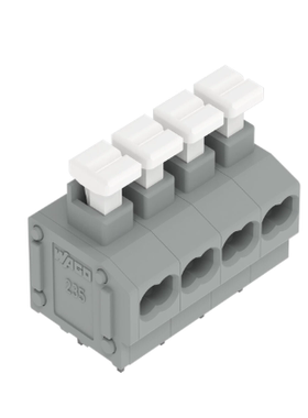 WAGO万可2线PCB接线端子推压键4极灰色235-454/331-000
