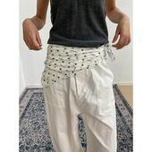 y2k美式 复古辣妹星星印花多功能丝巾甜酷风氛围感春夏头巾屁帘