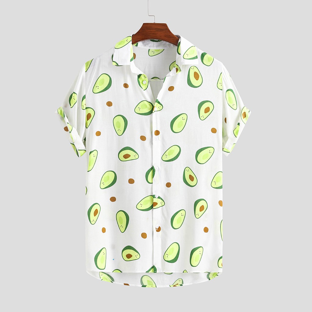 Casual Hawaiian Summer Shirts For Men Breathable Top印花短袖
