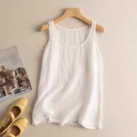 Plus Size Cotton Linen Sling Top Casual plus-size cotton linen sling top for women thumbnail 2