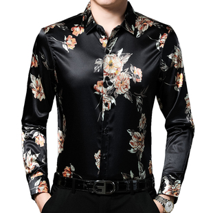 Lapel 衬衫 Floral 时尚 翻领碎花男式 Men Fashion Shirt Casual