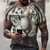 digital men3D数码 printed for pullover shirt 印花套头T恤