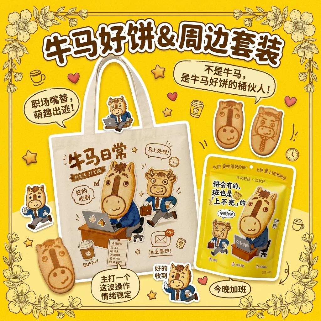 牛马饼干大礼包解馋休闲趣味充饥