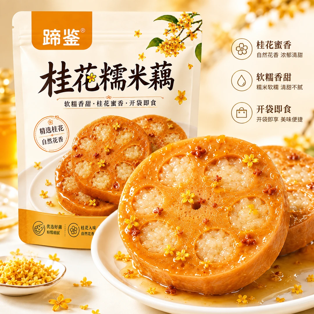 蹄鉴桂花糯米藕开袋即食红豆蜜汁