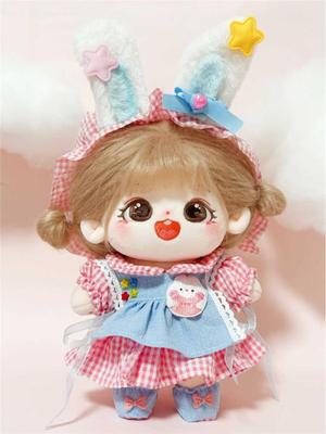 网红20cm厘米棉花娃娃衣服裙子可爱洛丽塔公主裙毛绒玩偶玩具换装