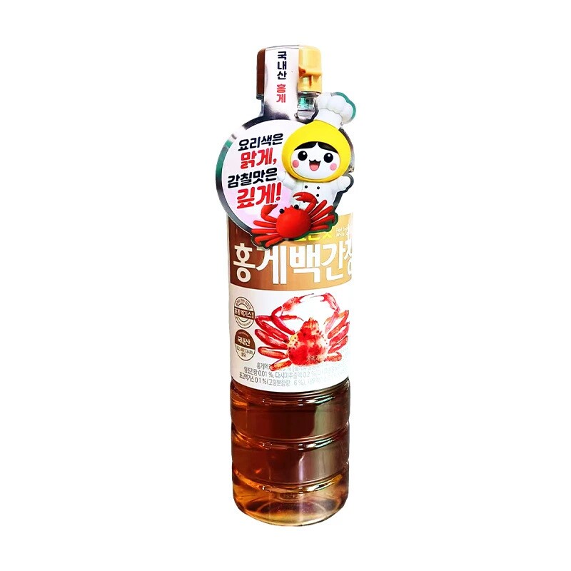 韩国进口梦古红蟹味白酱油840ml调味酱海鲜生抽酱油炒菜提鲜点蘸