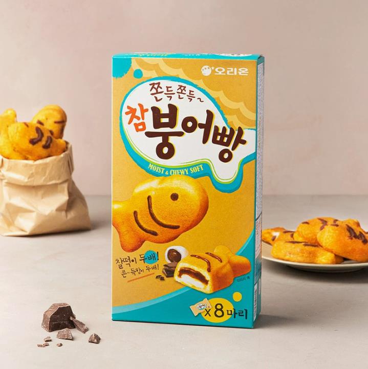 韩国进口好丽友打糕鱼174g糯米夹心巧克力打糕蛋糕糕点休闲零食