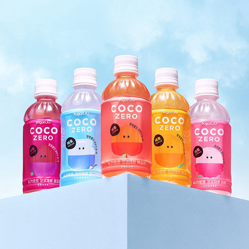 韩国进口sugarlolo水果味椰果饮料酸乳葡萄荔枝味饮品便利店同款