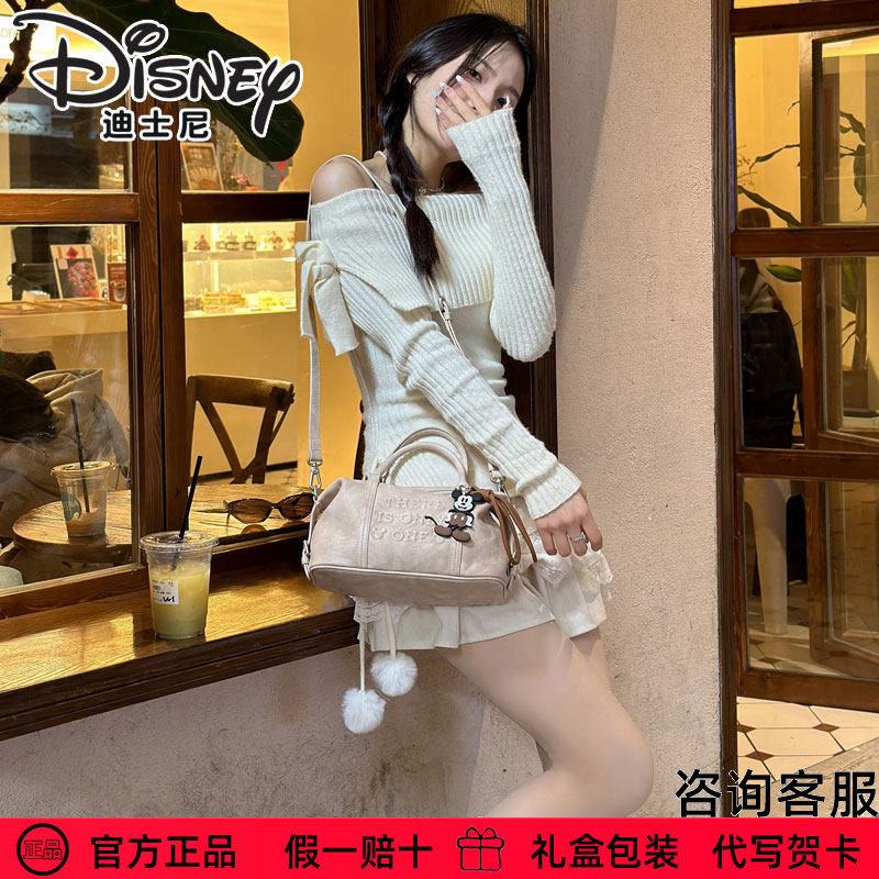 迪士尼包包女官方正品米奇波士顿包2025新品斜挎手提包生日送礼物