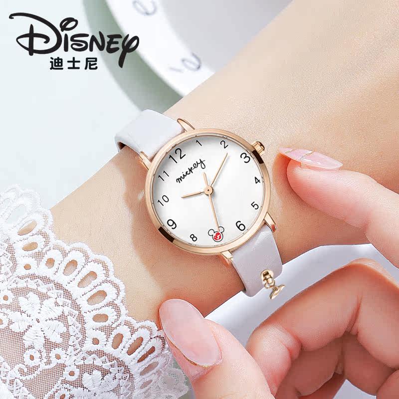 迪士尼手表女款中学生女孩防水初高中生小巧2022年新款数字小表盘