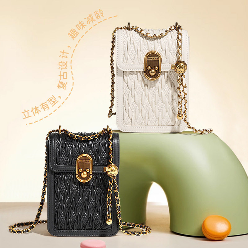 迪士尼包包官方正品复古米奇精致手机包气质女士小方包生日礼物