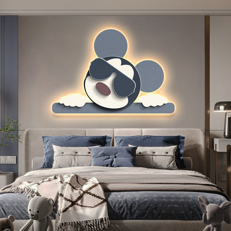儿童房卡通简约LED发光灯画