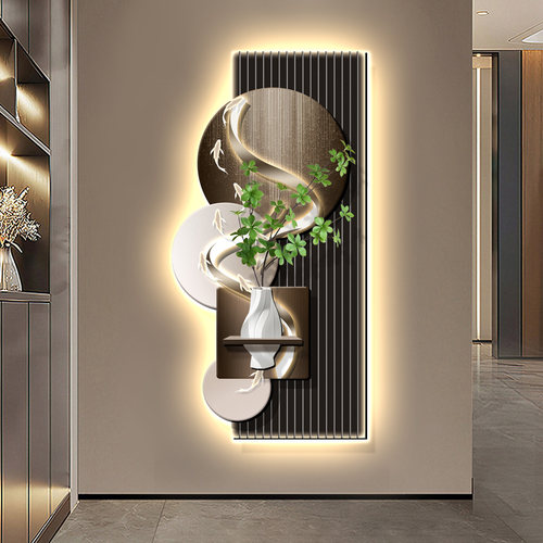 现代轻奢玄关装饰画走廊过道挂画