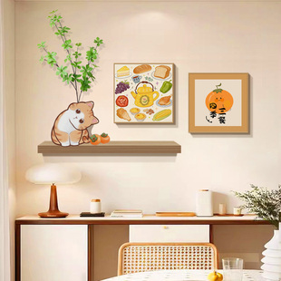 原木风三餐四季餐厅装饰画厨房餐桌饭厅墙壁画客厅沙发背景墙挂画