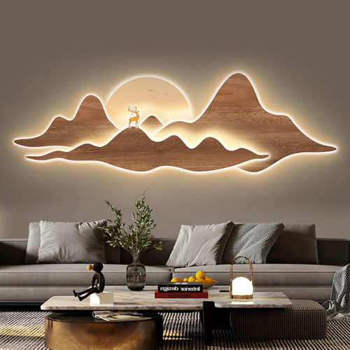 客厅抽象金山福鹿LED灯画