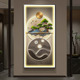 现代高级感玄关led发光装 饰画迎客松入户进门迎面墙挂画福鹿壁画