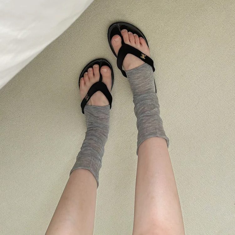 特调韩灰踩脚袜套!超薄