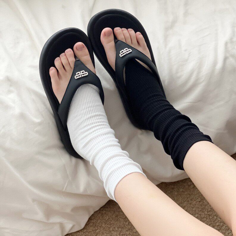 人字拖踩脚袜套女夏季薄款堆堆袜