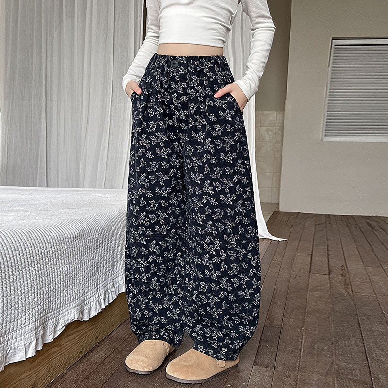 女童春季裤子2026新款儿童宽松洋气碎花弯刀裤女孩高腰垂感休闲裤,童装/婴儿装/亲子装,裤子,淘宝优惠券,粉丝福利购,淘宝优惠卷