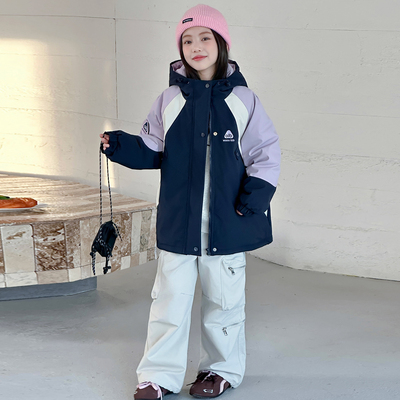 女童棉服冬装2025新款韩系儿童加厚冲锋衣中大童冬季连帽棉服洋气