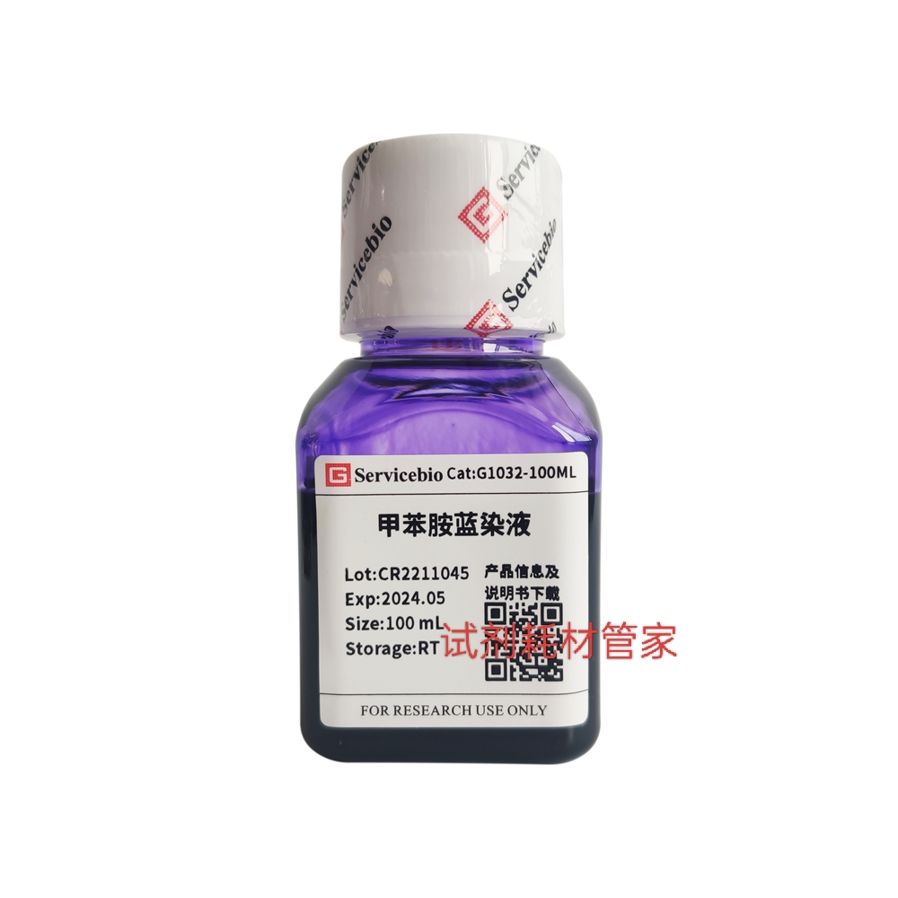 甲苯胺蓝染液 常规动物及植物组织切片染色 细胞核/尼氏体呈蓝色