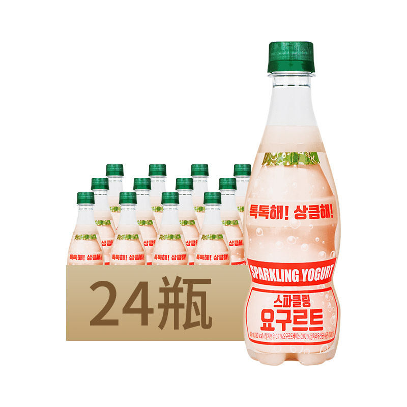 韩国进口呱呱嘟乳酸菌饮料400ml*24瓶波波元气饮料气泡酸奶味汽水