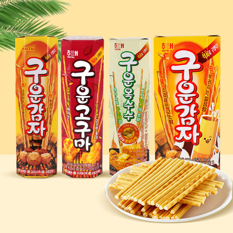 韩国海太牌烤薯棒饼干 休闲零食碳烤薯条土豆条烤玉米棒手指饼干