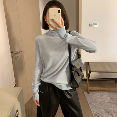 超细羊毛高领薄款毛衣圆领针织衫