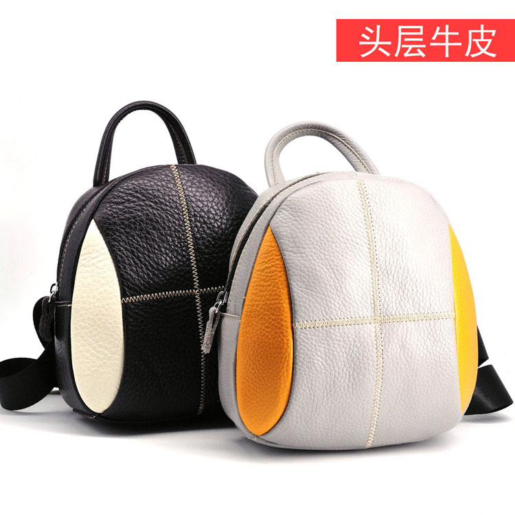 头层牛皮百搭休闲迷你双肩背包亲子牛皮小包轻便母婴双肩包
